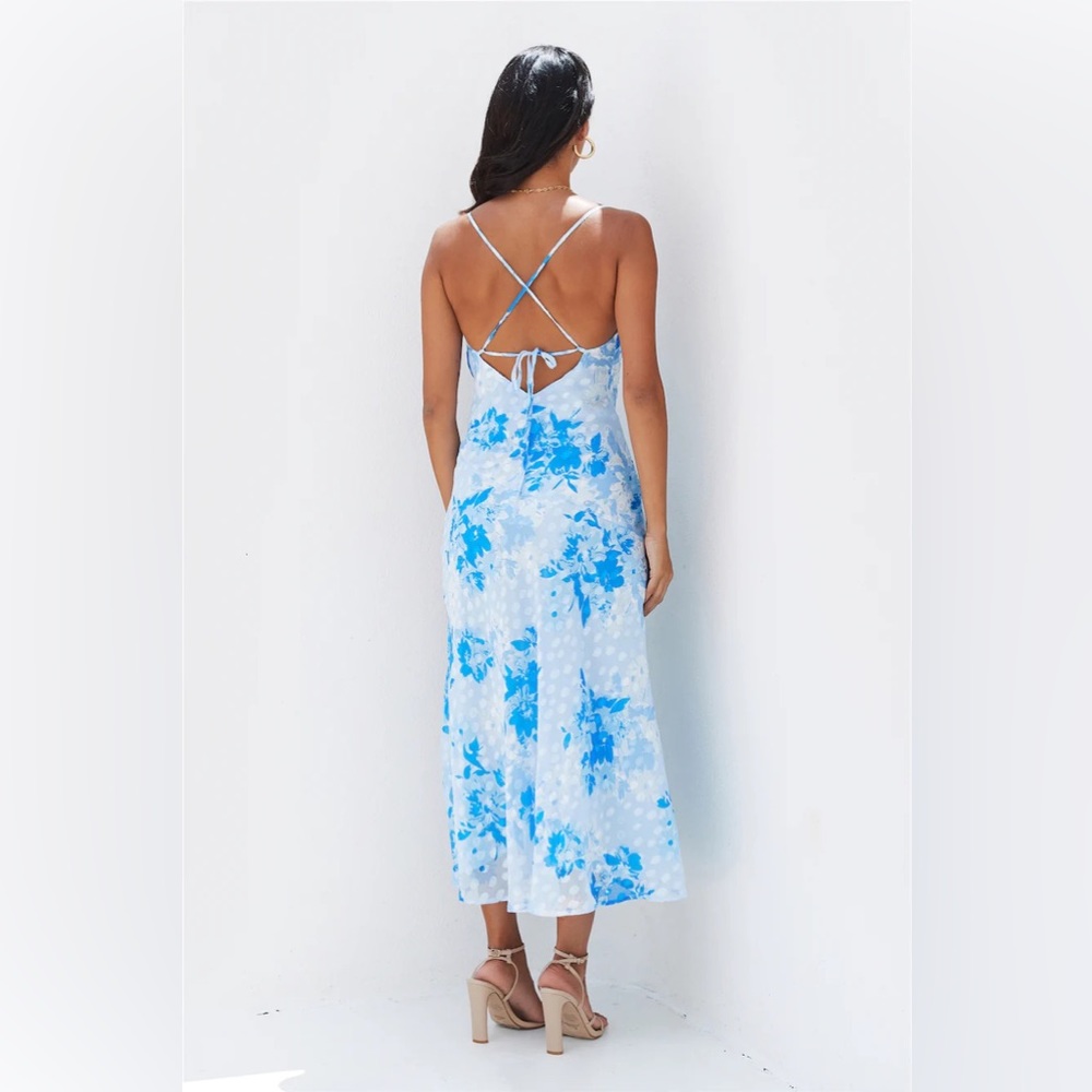 NWT Hello Molly Into Spring MIDI Dress Blue. Cowl neck size US2 AU6 XS/Small - Picture 4 of 9